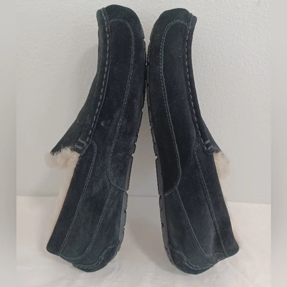 Ugg Slippers Loafers Moc Black Suede Leather Men's Size 11 - Picture 7 of 12